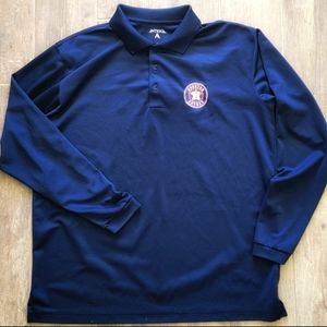 Brand New Houston Astros Long Sleeve Polo Shirt MLB